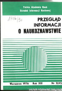 Przegląd informacji o naukoznawstwie Rok XIII Nr 2 (41)