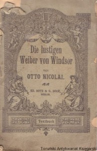 Die lustigen Weiber von Windsor / Otto Nicolai 
