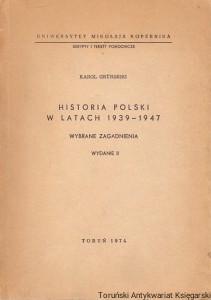 Historia Polski w latach 1939-1947 : Wybrane zagadnienia / Karol Grunberg