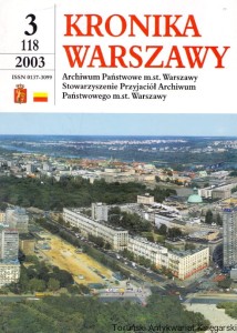Kronika Warszawy 3 118 2003 / Praca zbiorowa