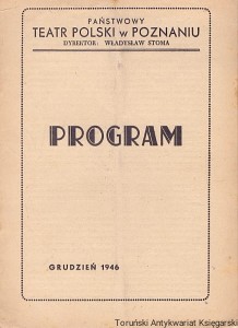 Państwowy Teatr Polski w Poznaniu Program Grudzień 1946 ; Rewizor / M. W Gogol