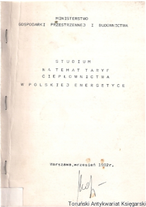 Studium na temat taryf ciepłownictwa w polskiej energetyce