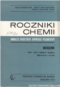 Roczniki chemii Annales Societatis Chimicae Polonorum Miesięcznik tom 48-zeszyt 6