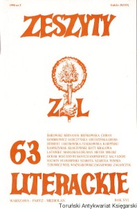 Zeszyty literackie 63 : kwartalnik lato 1998