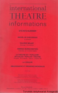 International Theatre informations ETE/1972/Summer