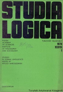 Studia Logica 1978 XXXVII 1 / Praca zbiorowa 