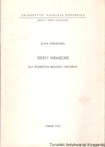Teksty niemieckie : Dla studentów biologii i geografii / Zofia Wiśniewska 
