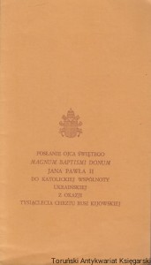 Posłanie Ojca Świętego Magnum Babtismi Donum / Jan Paweł II