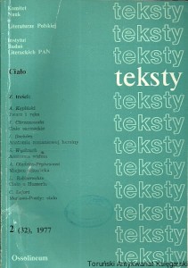Teksty 2 (32) 1977 : Teoria literatury - Krytyka - Interpretacja / Praca zbiorowa 