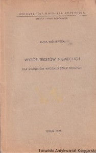 Wybór tekstów niemieckich dla studentów Wydziału Sztuk Pięknych / Zofia Wiśniewska