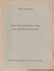 Teksty niemieckie dla studentów biologii / Zofia Wiśniewska
