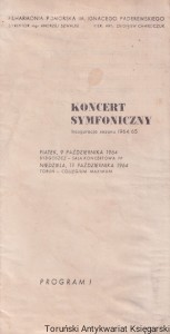Filharmonia Pomorska. Program 1. Koncert Symfoniczny / Praca zbiorowa
