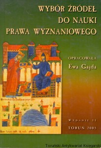 Wybór źródeł do nauki prawa wyznaniowego / Ewa Gajda (oprac.)