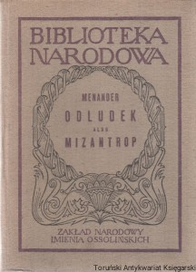Odludek albo mizantrop / Menander, przełożył i opracował Jerzy Łanowski