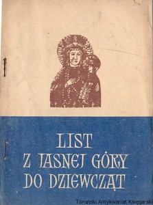 List z Jasnej Góry do dziewcząt / Brak autora