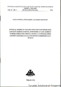 Physical moderate training influence on endurance capacity during exercise, performed at low ambient temperatures and adrenal medulla catecholamine content changes evaluated histofluorimetrically in rats