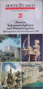 Museen, Sehenswurdigkeiten und Freizeitangebote : Offnungszeiten und Eintrittspreise 1998
