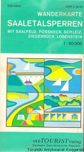 Wanderkarte Saaletalsperren mit Saalfeld, Possneck, Schleiz, Ziegenruck, Lobendsten / Brak autora 
