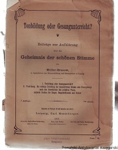 Tonbildung oder Gesangunterricht?  Beitrage zur Aufklarung uber das Geheimnis der schonen Stimme