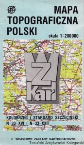 Mapa topograficzna Polski : Kołobrzeg i Stargard Szczeciński