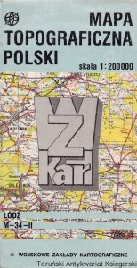 Mapa topograficzna Polski : Łódź