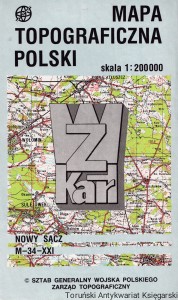 Mapa topograficzna Polski : Nowy Sącz