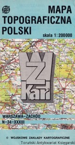 Mapa topograficzna Polski : Warszawa-Zachód