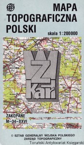 Mapa topograficzna Polski : Zakopane