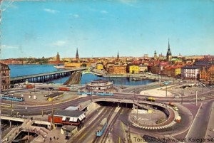 Pocztówka Stockholm Slussen, view from the Katarina Elevator / Brak autora 