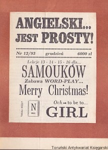 Angielski jest prosty! Nr 12/93 grudzień : Lekcje 13-14-15-16 dla samouków, Zabawa Word-Play, Merry Christmas!, Och-to be to, Girl / Praca zbiorowa 