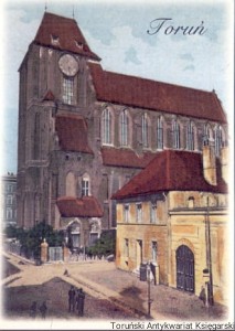 Pocztówka Toruń Katedra p.w. św. Jana Chrzciciela i św. Jana Ewangelisty wg widokówki z początku XX wieku / Brak autora 