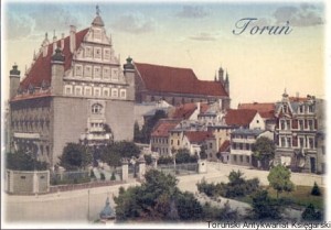 Pocztówka Toruń Plac Bankowy-obecnie plac M. Rapackiego budynek banku wg widokówki z początku XX wieku / Brak autora 
