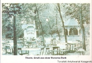 Pocztówka Toruń z początku XX w. : Thorn, Gruss aut dem Victoria-Park / Brak