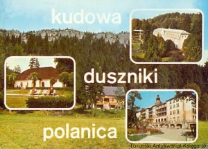 Pocztówka : Kudowa Duszniki Polanica : Szczeliniec Wielki, Kudowa Zdrój Sanatorium „Zameczek”, Polanica Zdrój  Sanatorium I. / K. Jastrzębski, A. Kaczkowski, P. Krassowski, M. Raczkowski, J. Tymiński  (fot.)