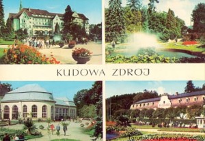 Pocztówka : Kudowa Zdrój : Sanatorium „Polonia”, Pijalnia, Park, sanatorium „Zameczek” /  P. Krassowski, M. Raczkowski (fot.)