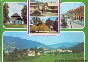 Pocztówka : Laskowa - dwór z 1677 r., Mszana Dolna - motel, Limanowa -fragment miasta, Skrzydła - wieża kościoła Św. Mikołaj, Tymbark- widok ogólny / R. Dutkiewicz, S. Jabłońska, R. Piotrowski, M. Raczkowski, J. Rosikoń  (fot.)
