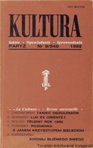 Kultura Paryż Nr 9/540 1992 Szkice - Opowiadania - Sprawozdania / Jerzy Giedroyc (red.)
