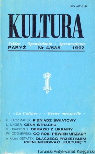 Kultura Paryż Nr 4/535 1992 Szkice - Opowiadania - Sprawozdania / Jerzy Giedroyc (red.)