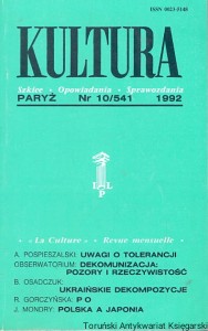 Kultura Paryż Nr 10/541 1992 / Jerzy Giedroyc (red.)
