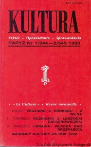 Kultura Paryż Nr 1/544-2/545 1993 / Jerzy Giedroyc (red.)