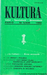 Kultura Paryż Nr 5/536 1992 / Jerzy Giedroyc (red.)