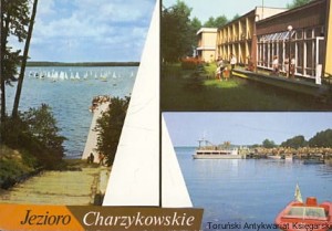 Pocztówka : Jezioro Charzykowskie : Nad jeziorem ośrodki wypoczynkowe i urządzenia kąpieliskowe / J. Makarewicz, C. Woźny (fot.)