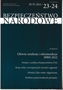 Bezpieczeństwo Narodowe III-IV 2012 / 23-24 Kwartalnik wydawany przez Biuro Bezpieczeństwa Narodowego