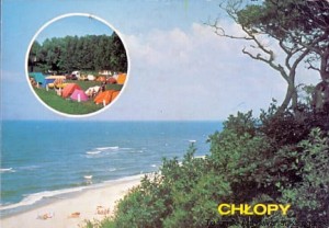 Pocztówka : Chłopy : Pole namiotowe. Plaża / A. Ładno (fot.)