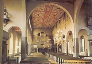 Pocztówka : Nor kyrka. Interior / brak autora