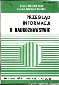 Przegląd informacji o naukoznawstwie Rok XXI Nr 2 (73)