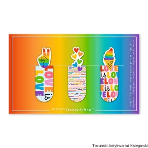 Zakładki magnetyczne Moses zestaw 3 sztuk: Rainbow love / Tęcza
