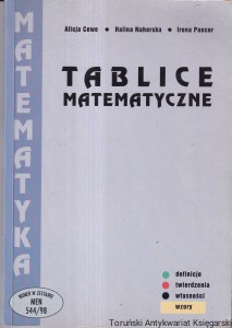 Tablice matematyczne / Alicja Cewe, Halina Nahorska, Irena Pancer 