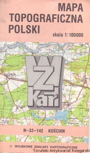 Mapa topograficzna Polski N-33-142 Kościan  / Praca zbiorowa  