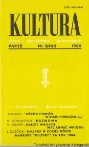 Kultura : Paryż Nr 3/450 1985 : Szkice-Opowiadania-Sprawozdania : Leopolita, M. Nowakowski, St. Denfert, J. Zagórski  / Praca zbiorowa  